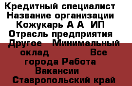 Кредитный специалист › Название организации ­ Кожукарь А.А, ИП › Отрасль предприятия ­ Другое › Минимальный оклад ­ 15 000 - Все города Работа » Вакансии   . Ставропольский край